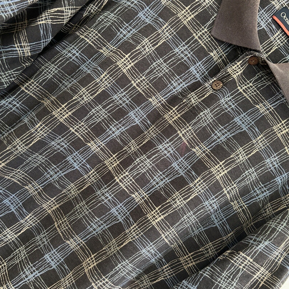 Ocean Pacific OP Polo Shirt Men's L Multicolor Plaid Geometric - Picture 3 of 7
